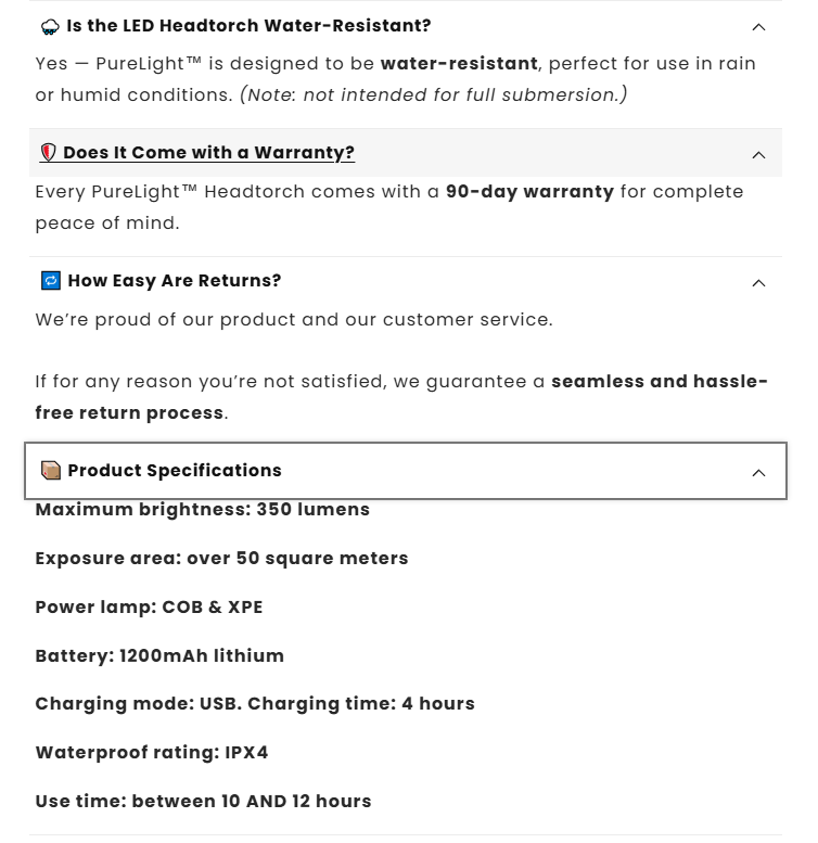 🧠🔦 PureLight™ 2.0 Lightweight LED Headtorch ✨